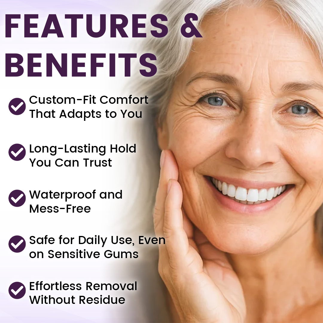 Timilk® BeePro DentiSeal Denture Adhesive🦷🐝💜 FDA Certified (Clinically Proven 96-Hour Lock Hold with Bee Propolis Gum Comfort for Secure, Comfortable & Zinc-Free Denture Fit)